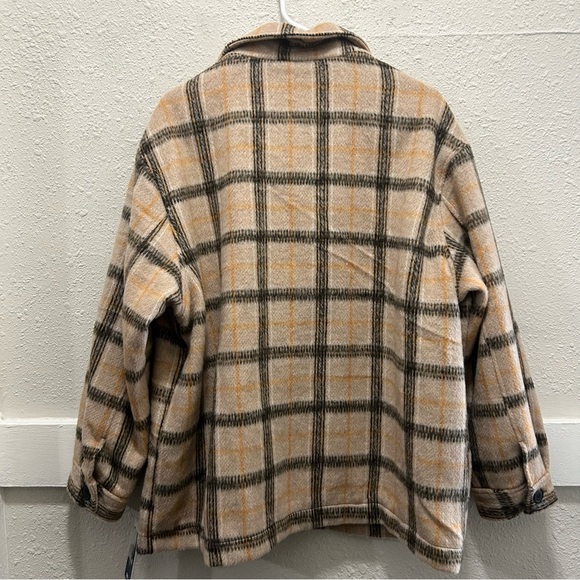 Sebby Women's Button Down Beige and Black Plaid Jacket NWT XL - Picture 7 of 8